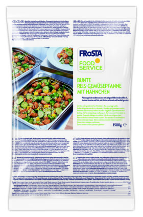 Bunte Reis-Gemüsepfanne mit Hähnchen